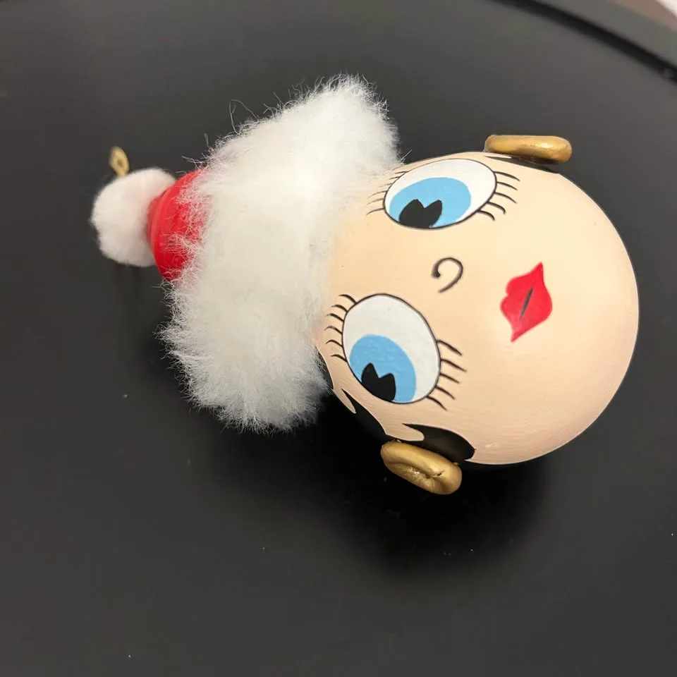 Hand-painted Betty Boop Christmas Ornament – Signed 2009 image indicator(7)