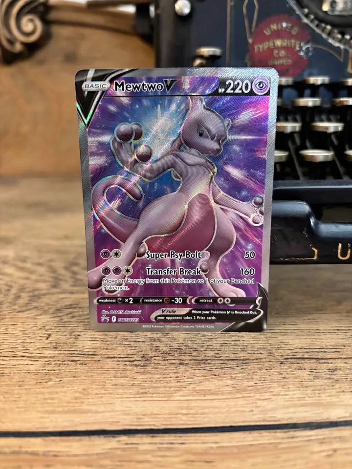 Mewtwo V Pokemon Black Star Promo Full Art Holo #SWSH229 thumbnail