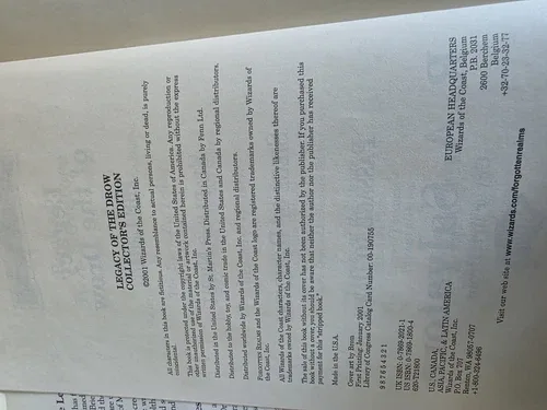 Forgotten Realms Legacy of the Drow HC Collector's Ed. image indicator(7)