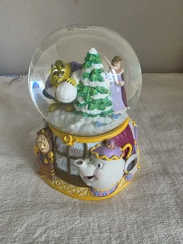 Disney Enesco Beauty And The Beast Snow Globe Belle Noel thumbnail