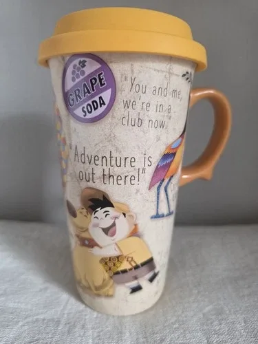 Disney Parks Ceramic Travel Coffee With Lid Like New thumbnail