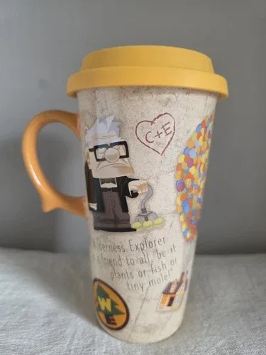 Disney Parks Ceramic Travel Coffee With Lid Like New image indicator(2)