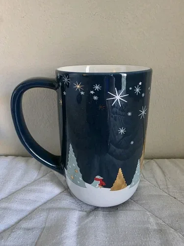 Davids Tea Nordic Tea Mug Penguin Tea Party Winter Scene Cup, Li thumbnail
