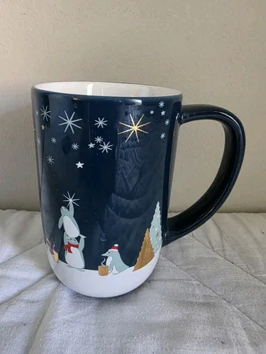 Davids Tea Nordic Tea Mug Penguin Tea Party Winter Scene Cup, Li image indicator(3)