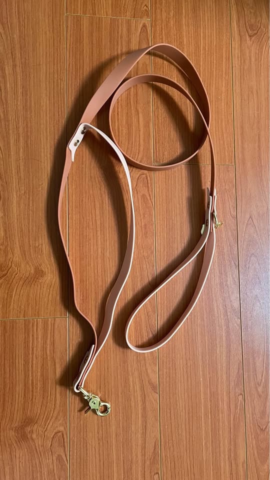 Le shoob brown and pink biothane leash with traffic handle - photo 2