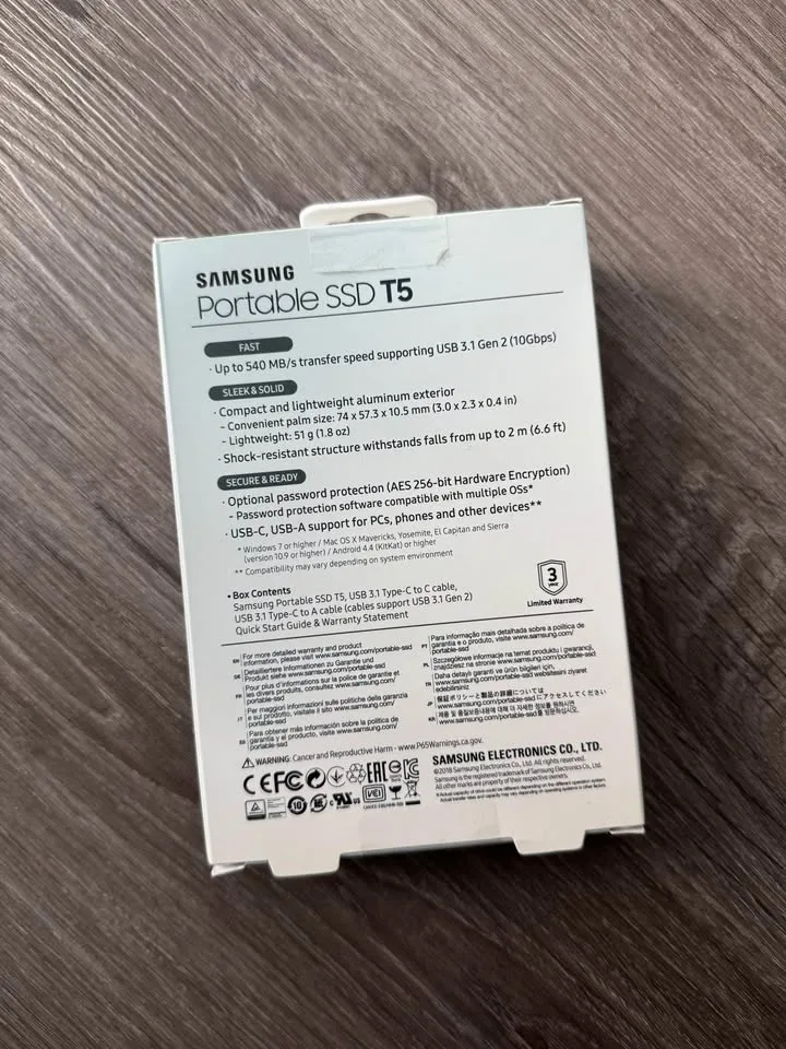 Samsung t5 500gb SSD (blue) image indicator(2)