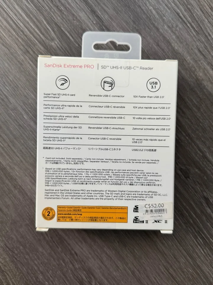 Sandisk Extreme Pro USB C to SD card reader image indicator(5)