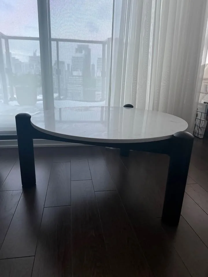 Table À Plateau, Cassina design, Italy, white marble (29"), coff image indicator(2)