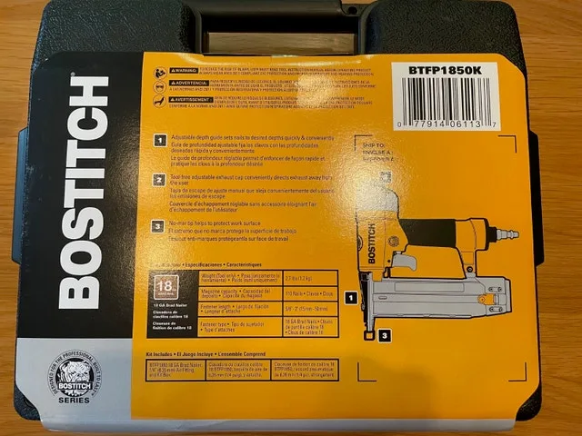 BOSTITCH Brad Nailer, 18 Gauge, Pneumatic, 2-Inch image indicator(3)