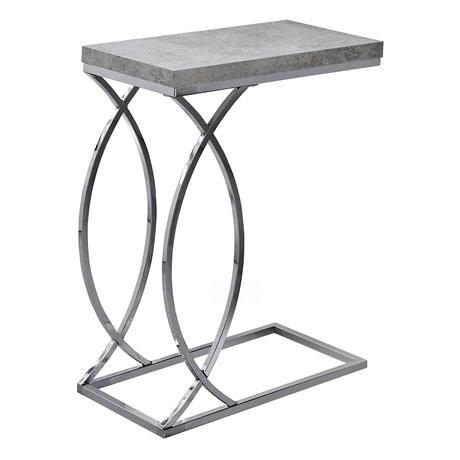 NEW Accent Table - Grey Cement With Chrome Metal