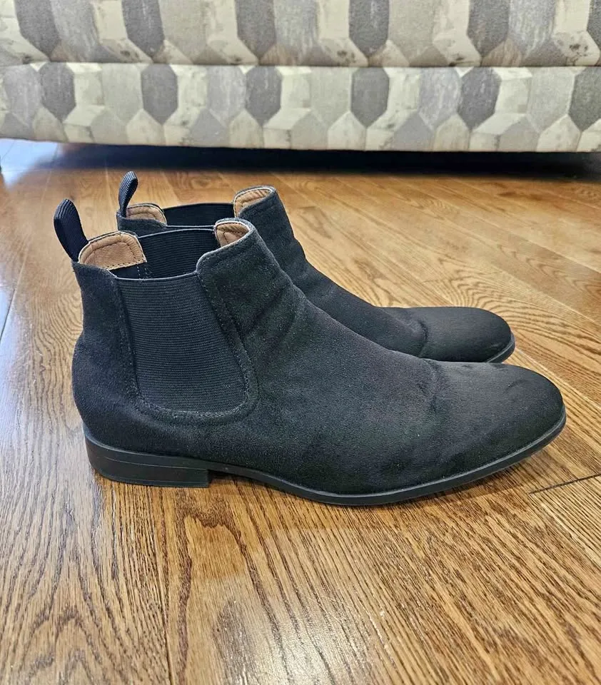 H&M Black Suede Chelsea Ankle Boots 43