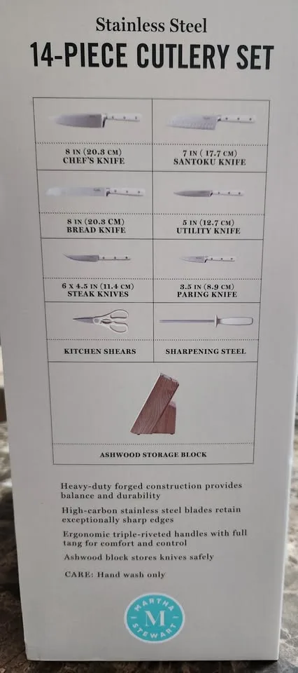 Martha Stewart 14 piece Cutlery Set NEW image indicator(2)