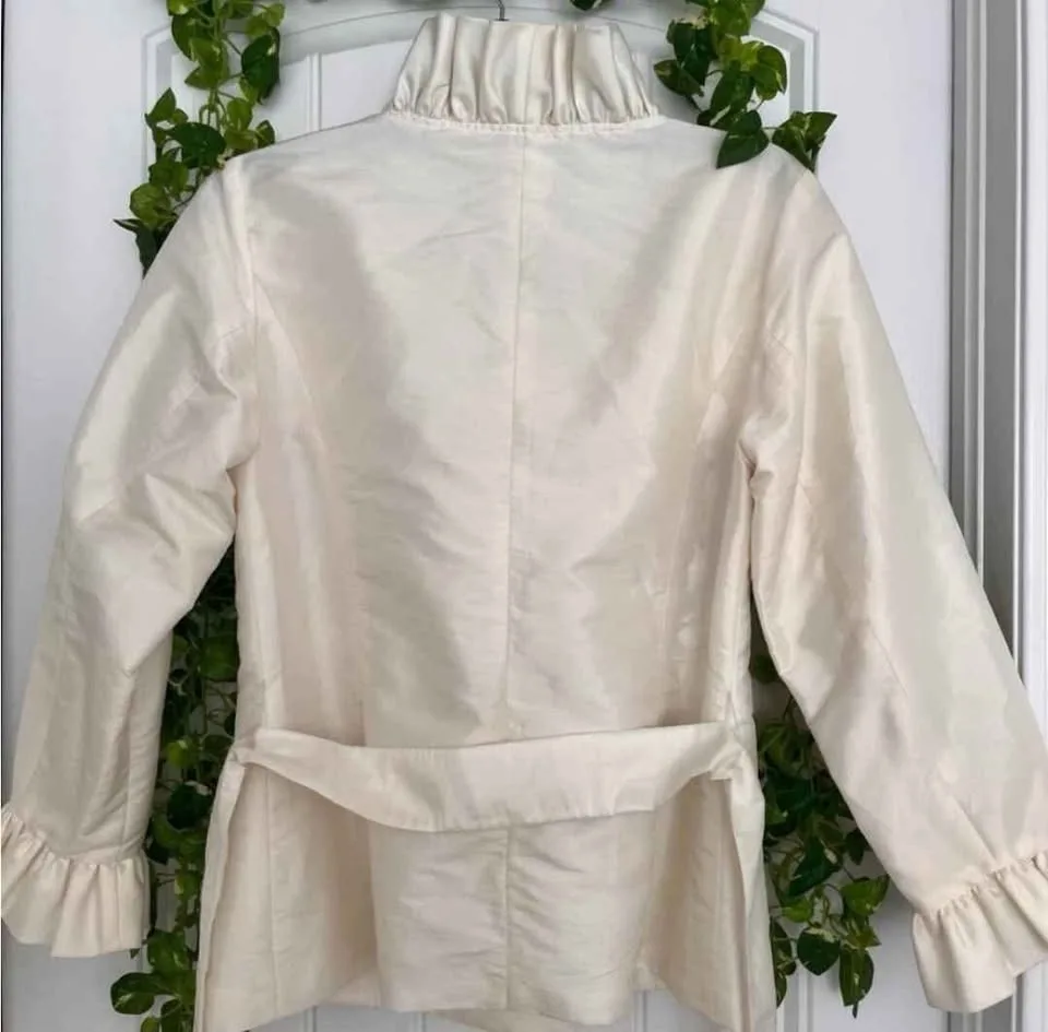 Calvin Klein Ivory Ruffled Blazer image indicator(3)