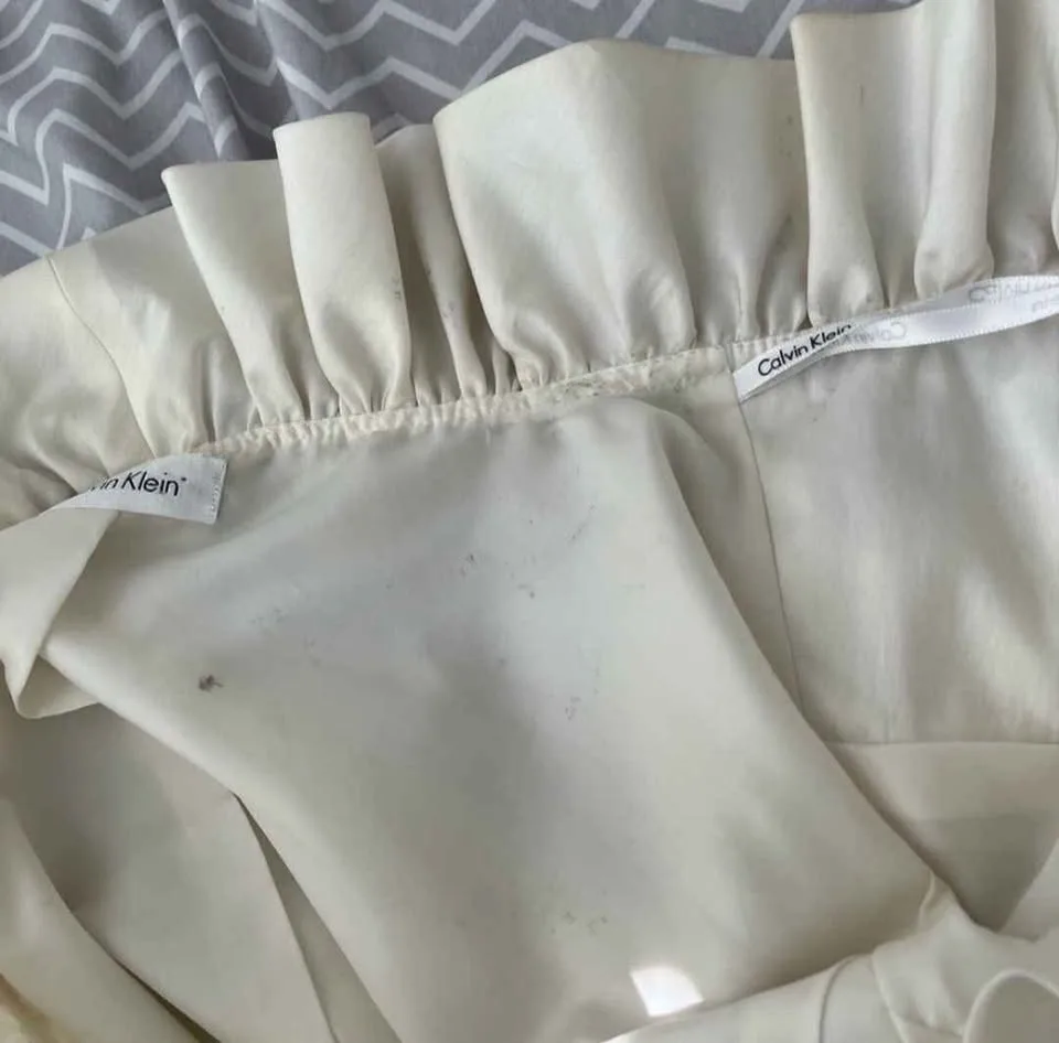 Calvin Klein Ivory Ruffled Blazer image indicator(5)