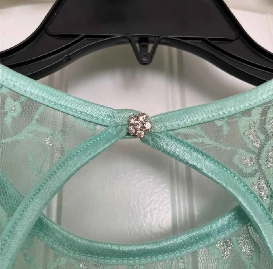 Turquoise Glittery Lace Dress image indicator(5)