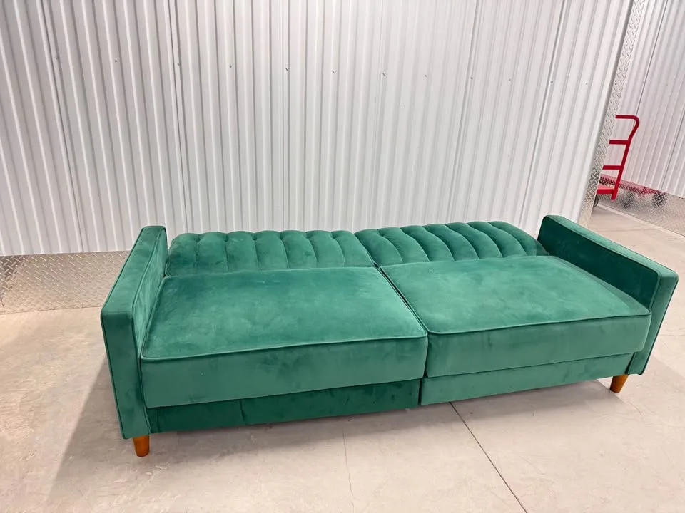 Wayfair Green Velvet futon sofa bed image indicator(5)