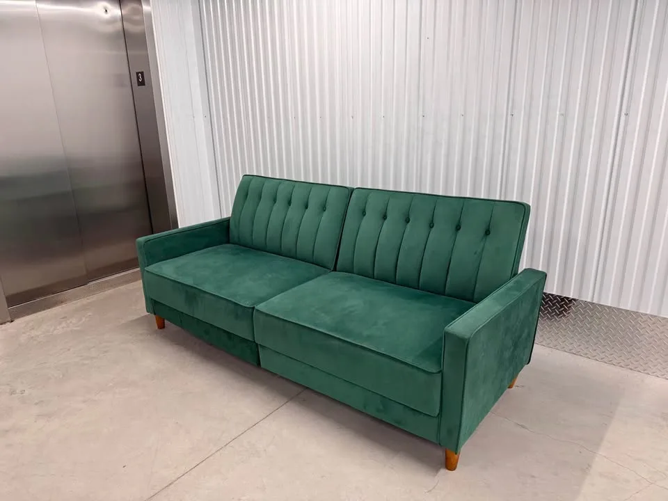 Wayfair Green Velvet futon sofa bed image indicator(6)