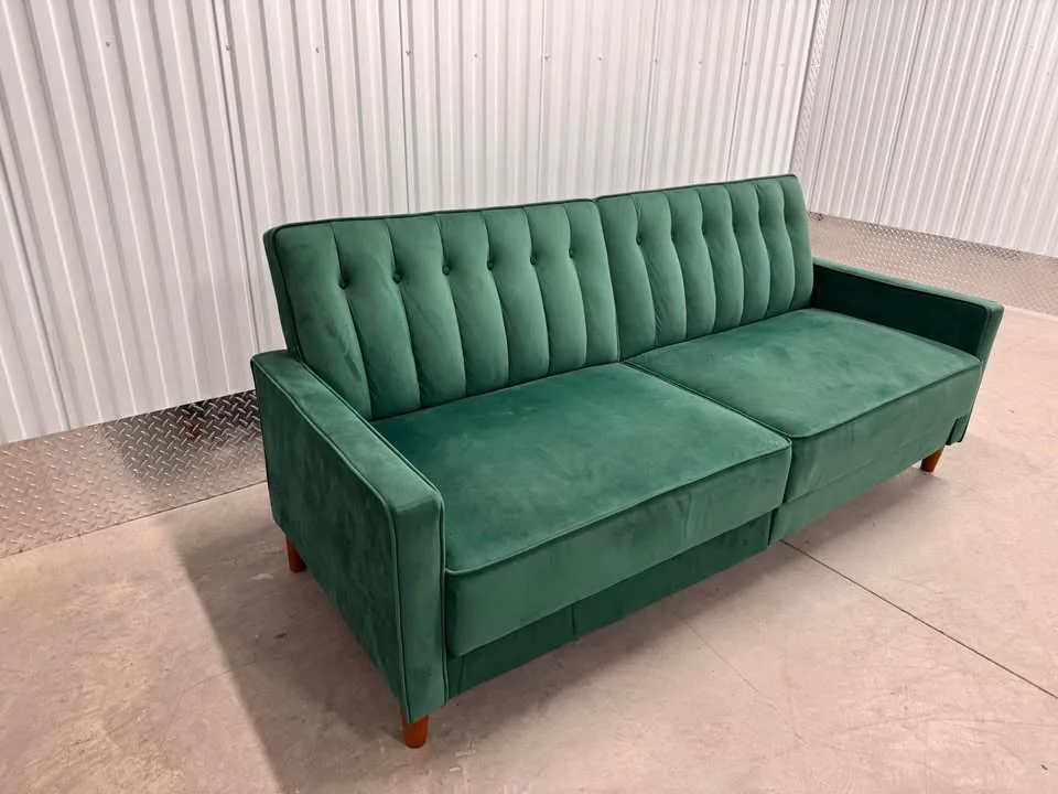 Wayfair Green Velvet futon sofa bed image indicator(7)