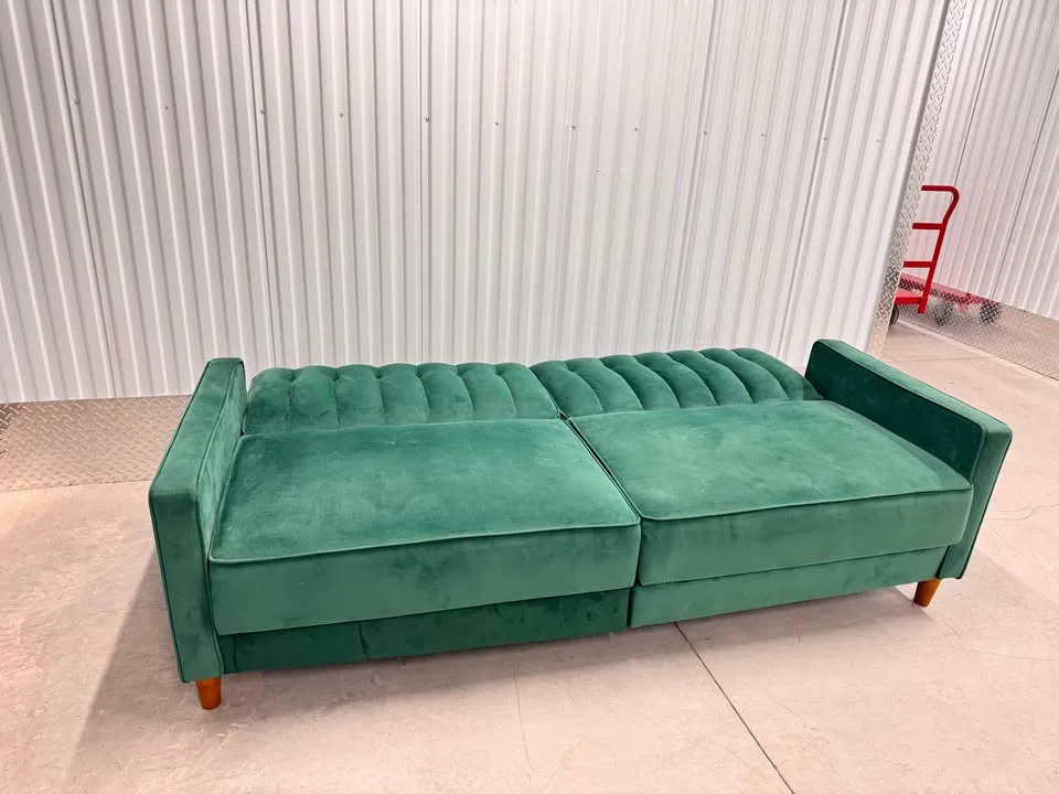 Wayfair Green Velvet futon sofa bed image indicator(8)