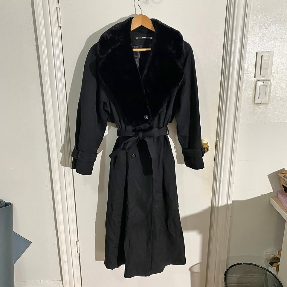 Vintage Wool Full Length Lined Coat/Trench