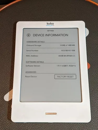 Kobo N905 Touch E-Reader Tablet With 6" Display Wi-Fi image indicator(4)