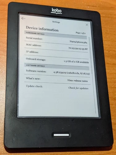 Kobo N905 Touch E-Reader Tablet With 6" Display Wi-Fi - photo 2