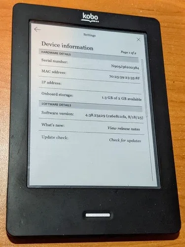 Kobo N905 Touch E-Reader Tablet With 6" Display Wi-Fi image indicator(2)
