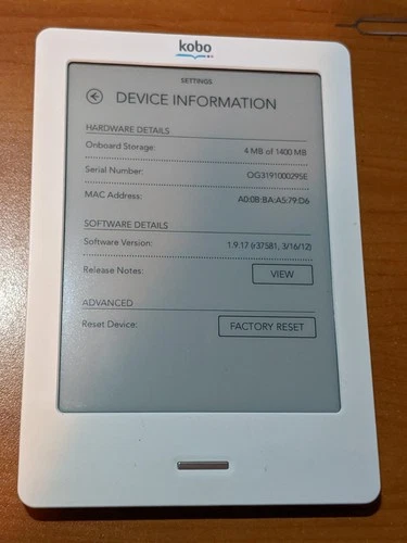 Kobo N905 Touch E-Reader Tablet With 6" Display Wi-Fi - photo 2