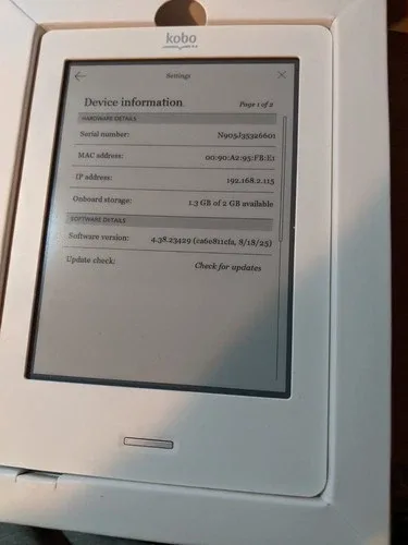 Kobo N905 Touch E-Reader 6" Display Wi-Fi image indicator(10)