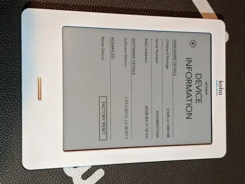 Kobo N905 Touch E-Reader Tablet With 6" Display Wi-Fi image indicator(4)