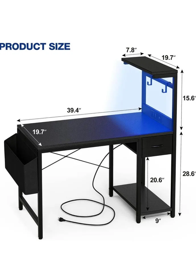 Modern Computer Desk with LED Lights image indicator(2)