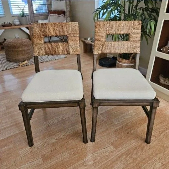 2 Rattan style chairs