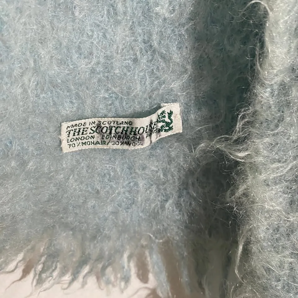Vintage Mohair/Wool Large Scarf- blue image indicator(2)