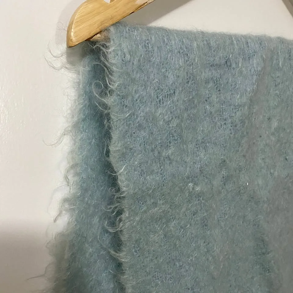 Vintage Mohair/Wool Large Scarf- blue image indicator(3)