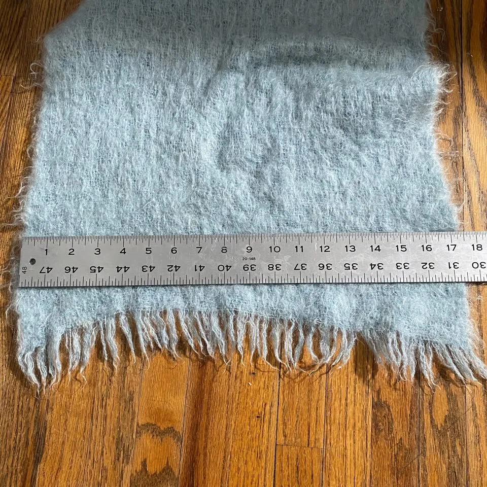Vintage Mohair/Wool Large Scarf- blue image indicator(4)