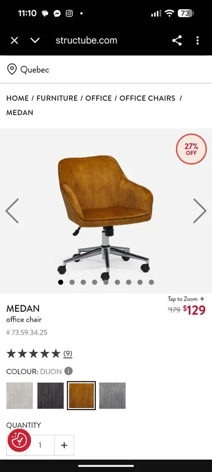 Structube MEDAN Office Chair * READ DESC* image indicator(4)