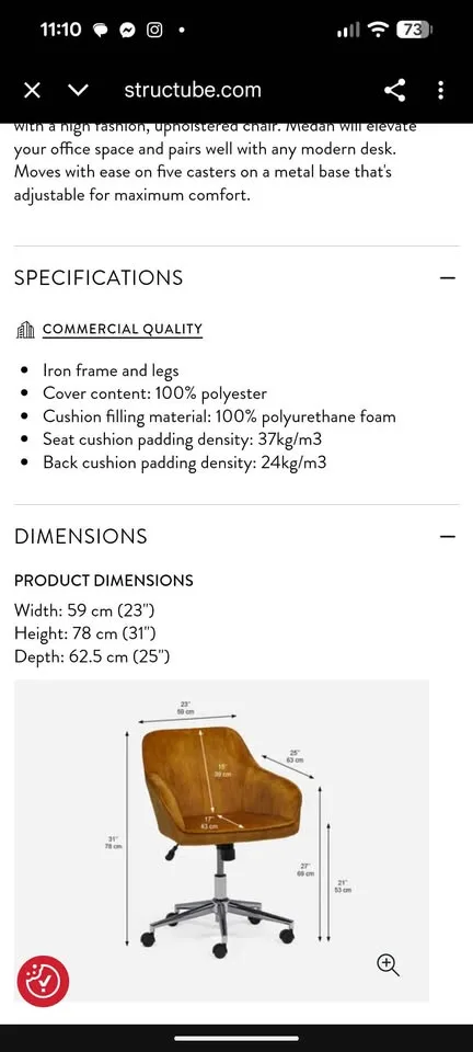 Structube MEDAN Office Chair * READ DESC* image indicator(5)