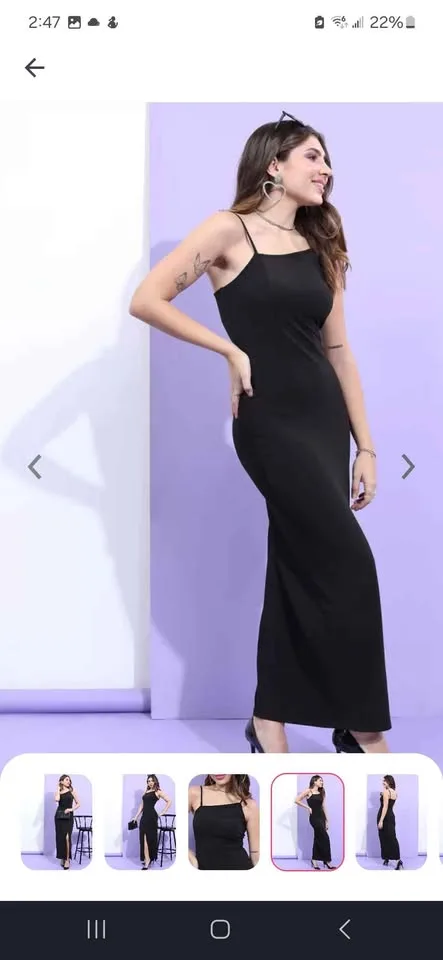 Black long Dress image indicator(4)