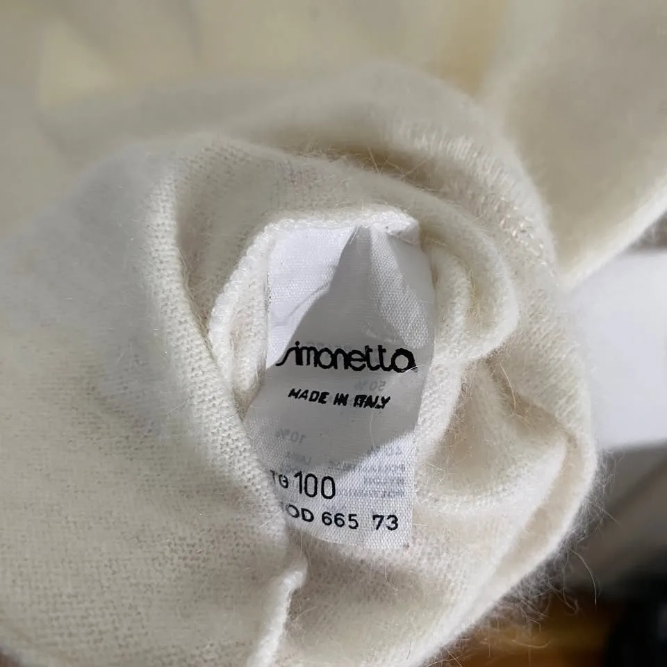 Angora blend long sleeve blouse with collar - off white image indicator(4)