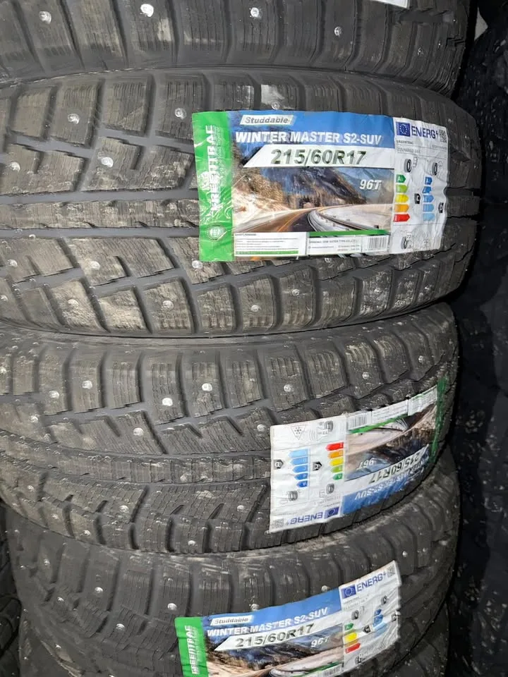 215 60 R 17 greentrac winter tires studded set of 4 brand new thumbnail