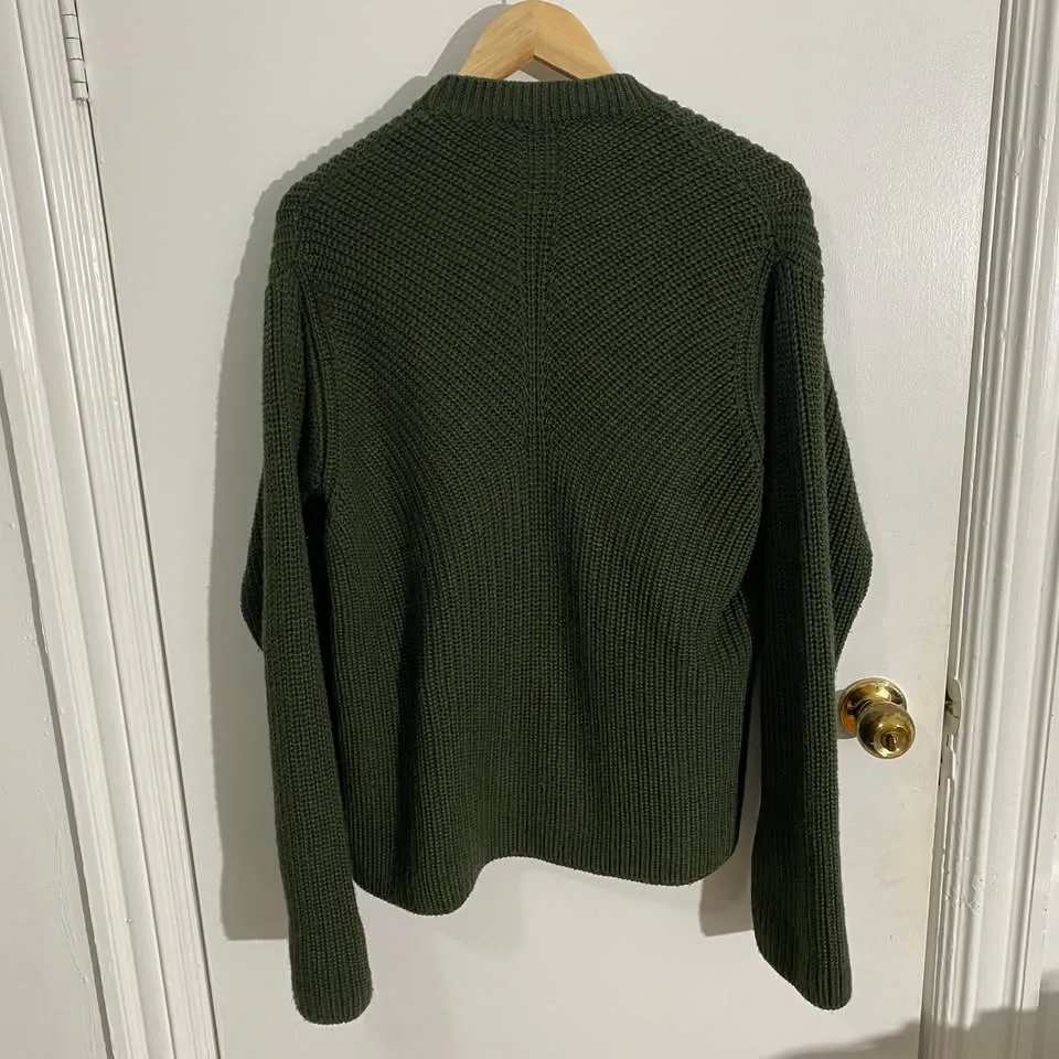 Etudes Studio Wool Blend Ribbed Knit Sweater- green image indicator(3)