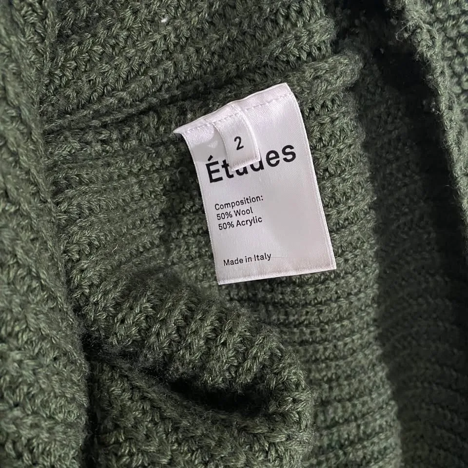 Etudes Studio Wool Blend Ribbed Knit Sweater- green image indicator(4)