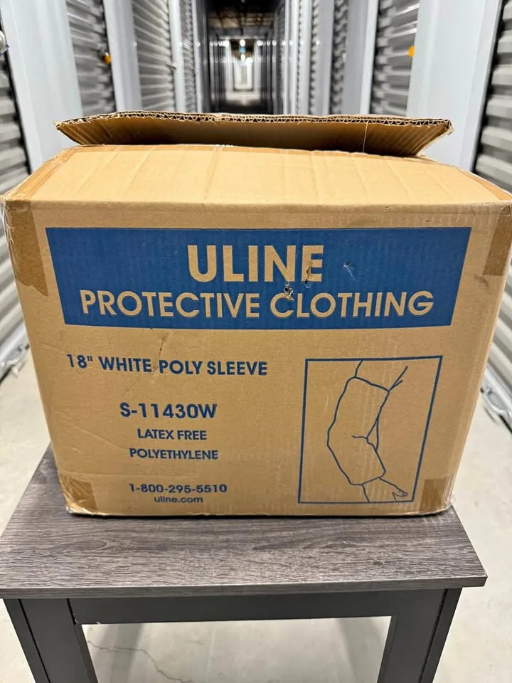 Uline 18” White Poly Sleeves – Latex Free (Open Box) – $50