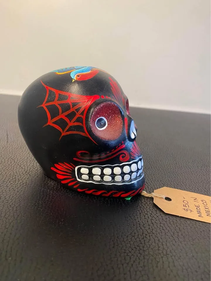 Signed Ceramic Day of the Dead Skull image indicator(2)