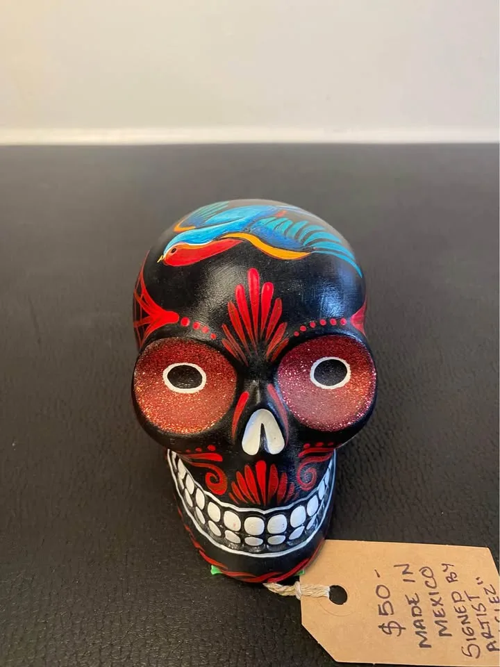 Signed Ceramic Day of the Dead Skull image indicator(3)