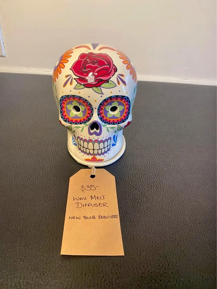 Electric Wax Melt Burner in Mexican Sugar Skull Design
