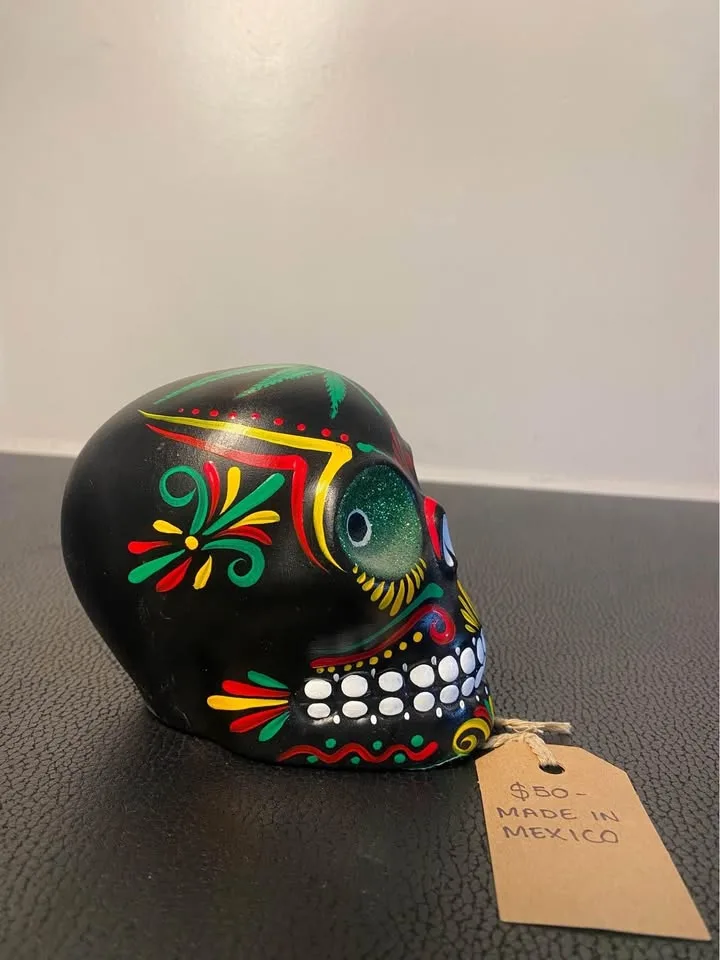 Signed Ceramic Day of the Dead Skull image indicator(2)