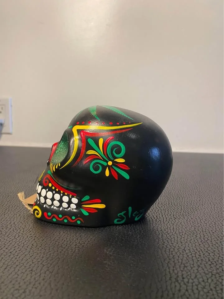 Signed Ceramic Day of the Dead Skull image indicator(3)