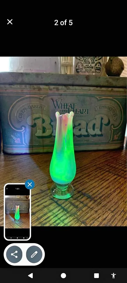 Vintage RARE Uranium Glass Vase