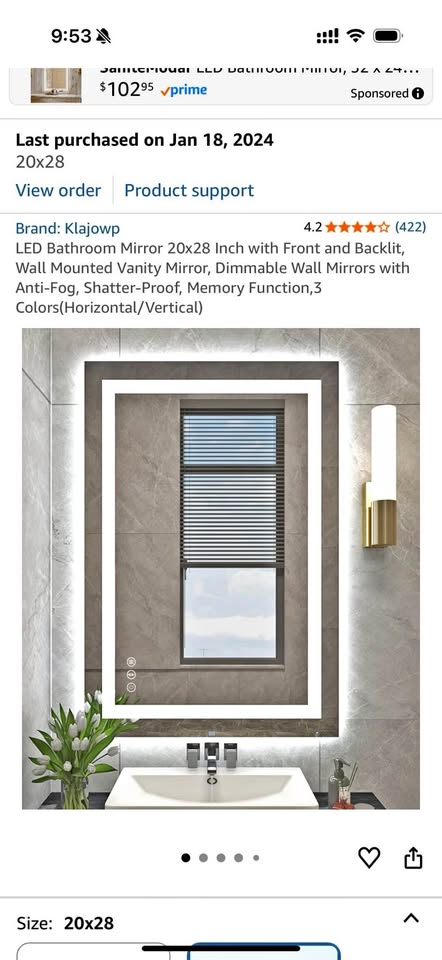 LED dimmable bathroom mirror